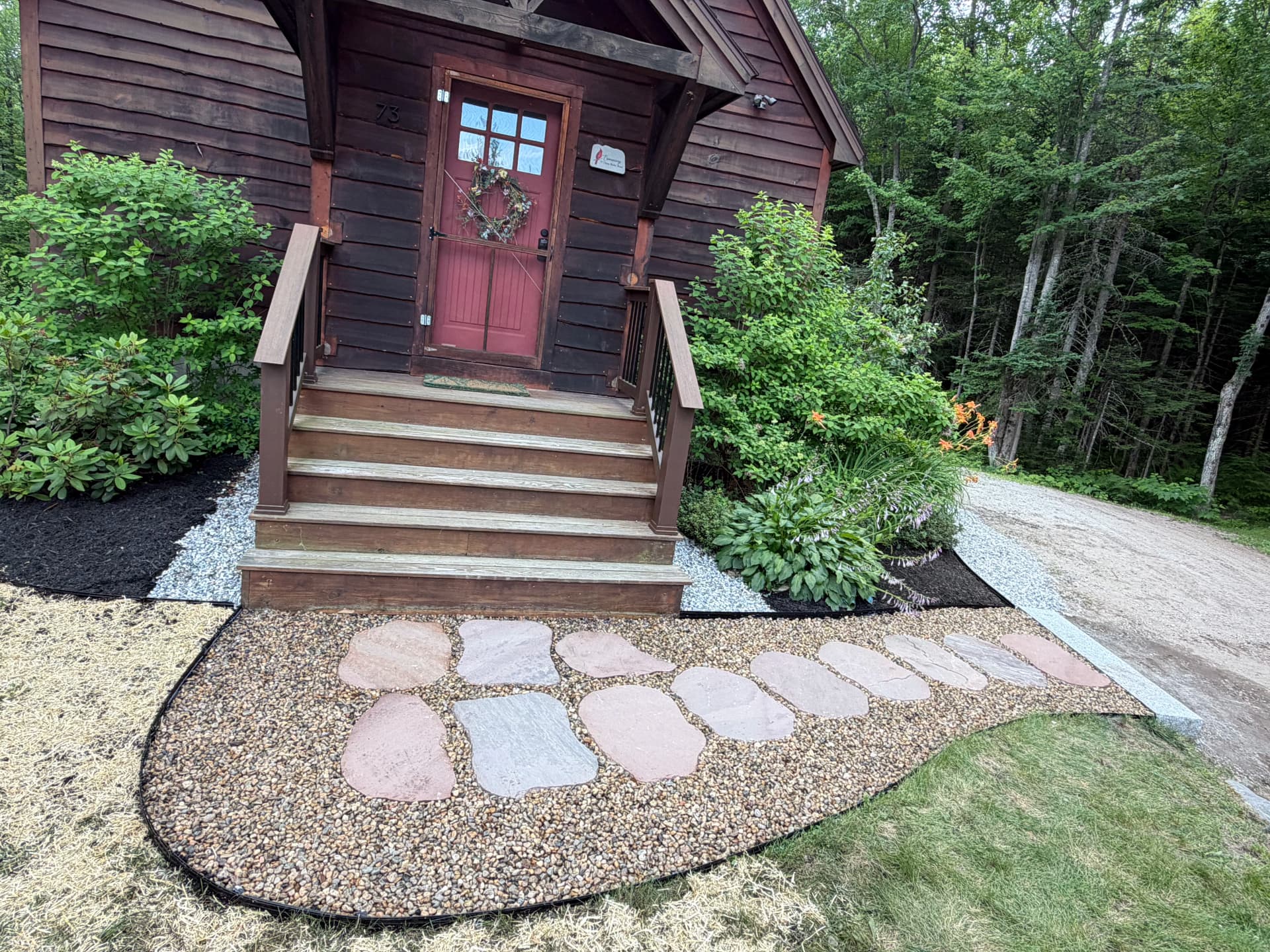 River Rock and Stepping Stone Walkway Installation in Bethel