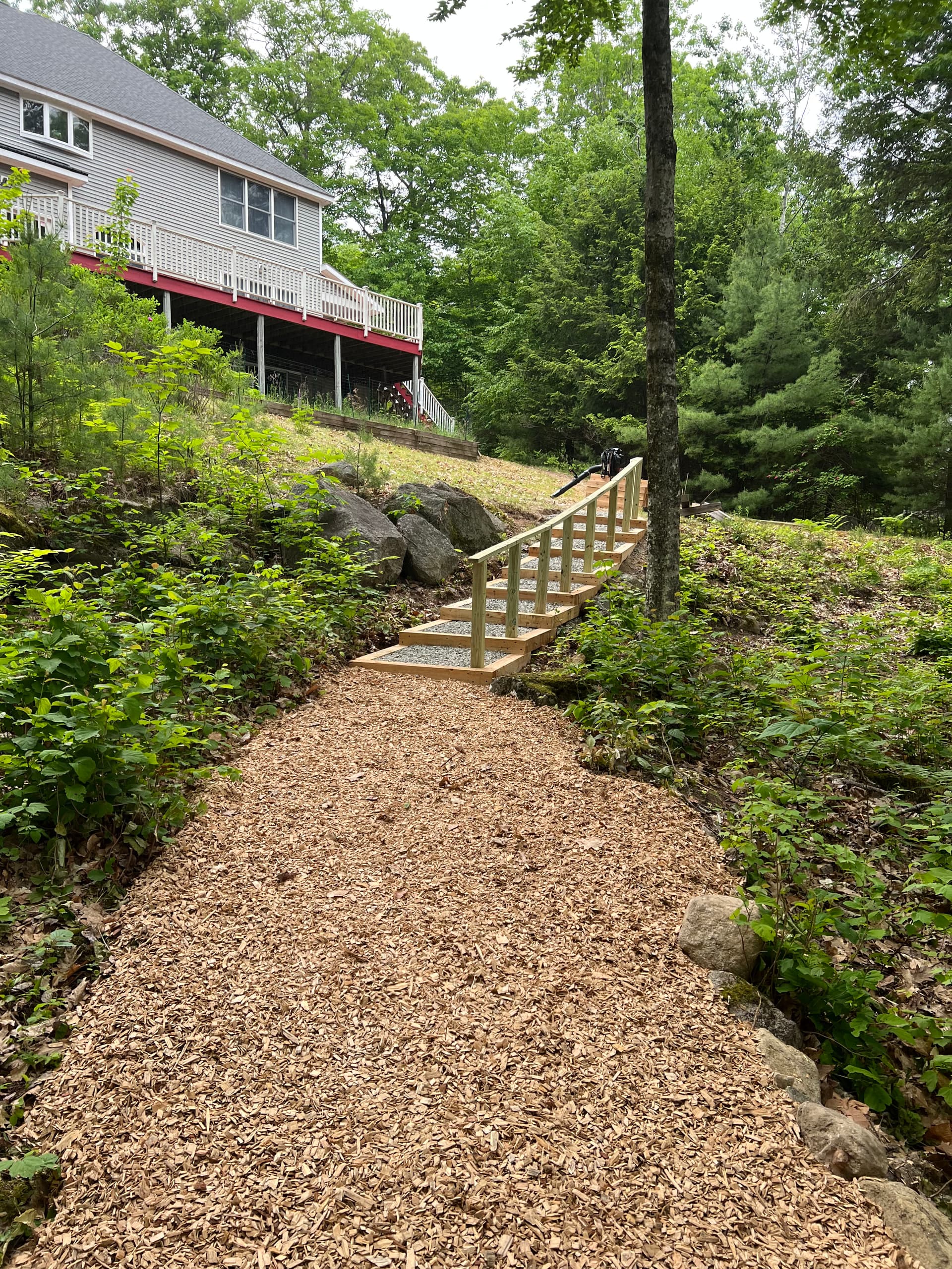 Gallery photos for Timber Stair and Walkway Access Down to the Lake in Harrison: Image #1