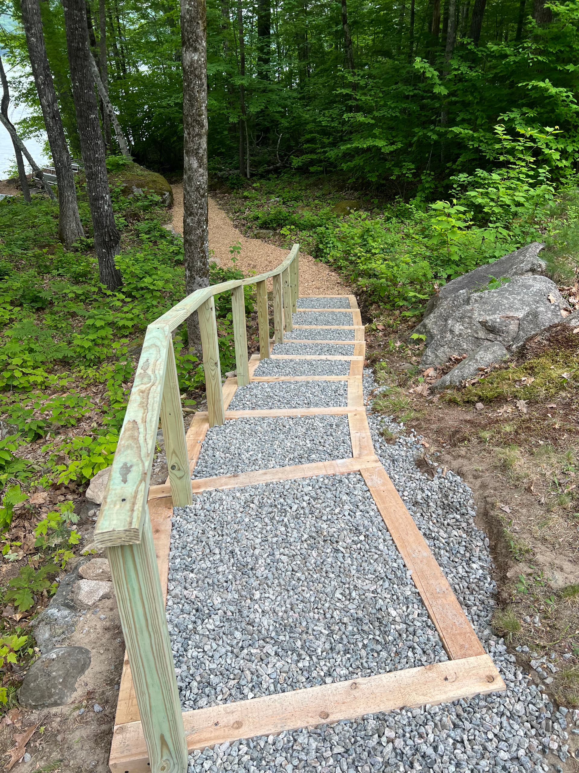 Timber Stair and Walkway Access Down to the Lake in Harrison image